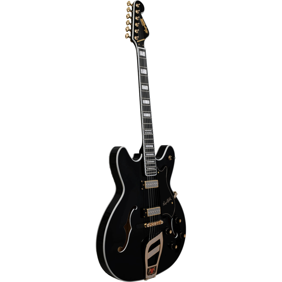 Hagstrom Vidlx12-blk Viking Dlx Electric Guitar - Black Gloss