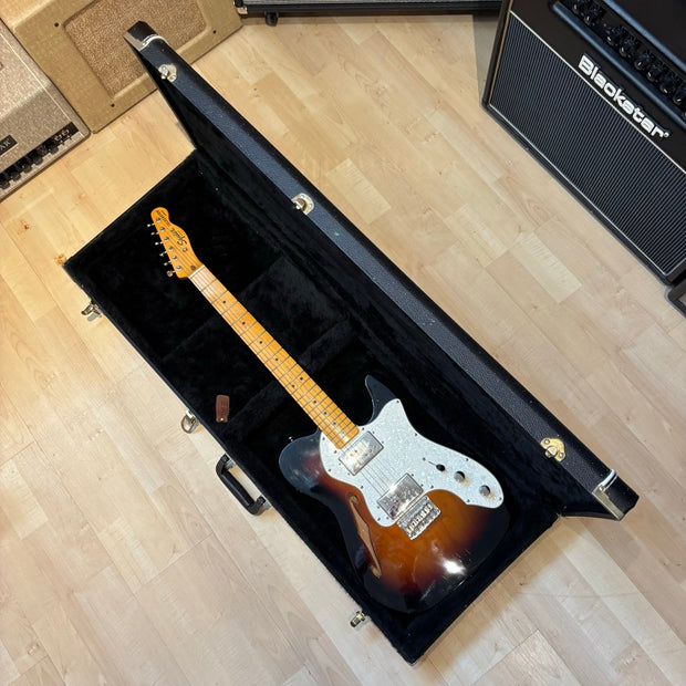 Squier - "Classic Vibe 70's RI Telecaster Thinline" (3T Sunburst) w/ Hard Shell Case - USED