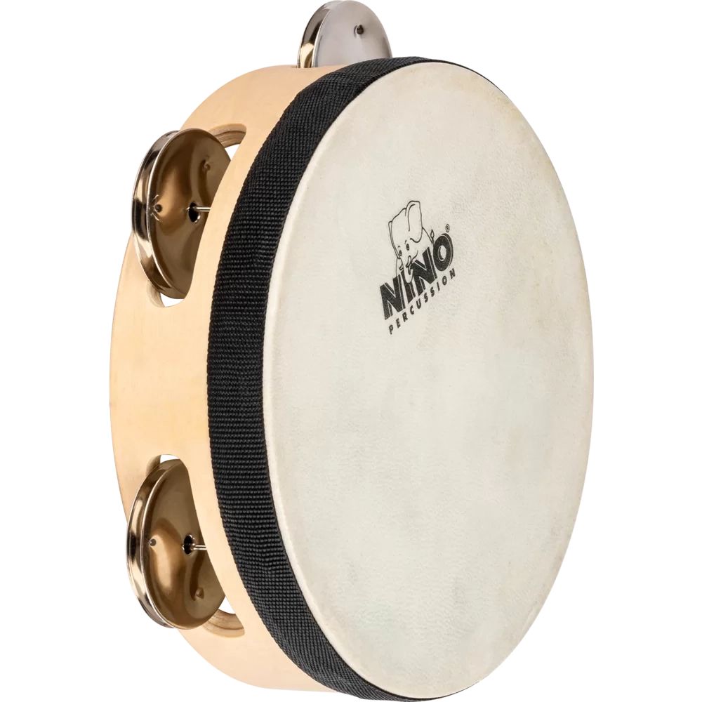 Nino Percussion Single Row Headed Wood Tambourine - 6''