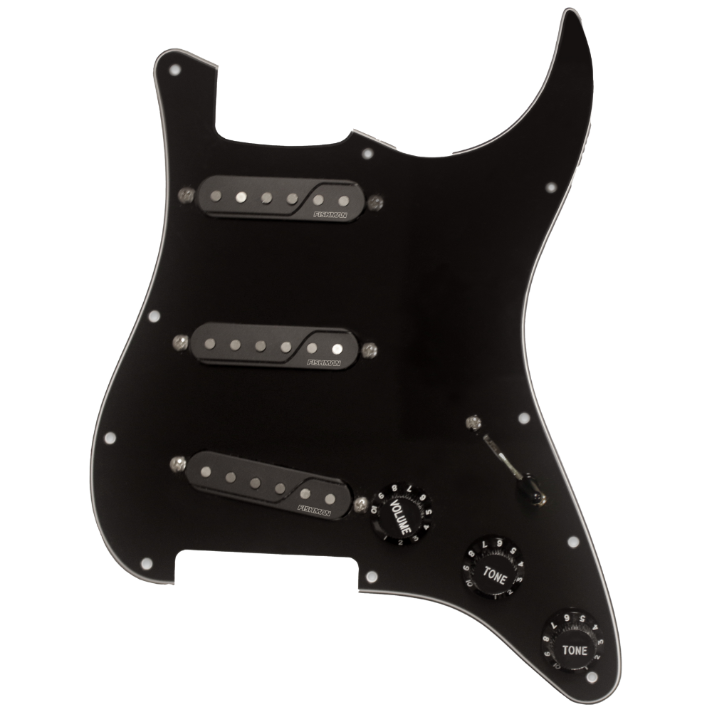 Fishman PRF-SS6-GPB Fluence Signature Series Greg Koch Single Width Loaded Pickguard  - Black