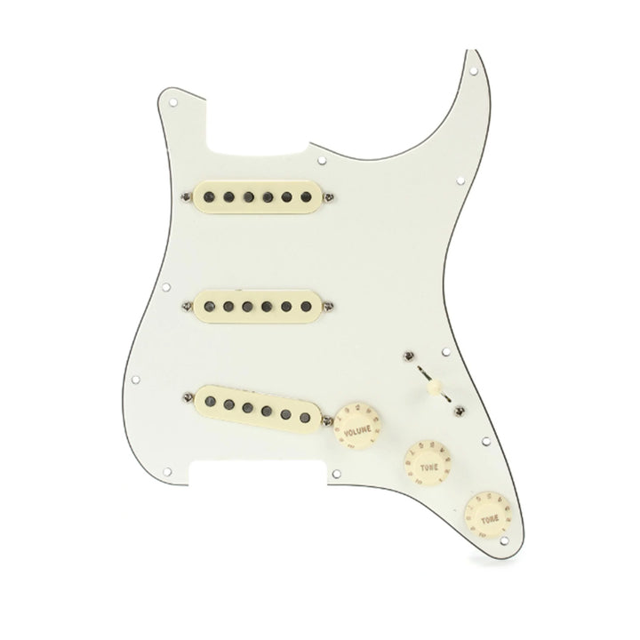 Fender Pre-Wired Strat Pickguard, Custom Shop Fat 50's SSS - Parchment