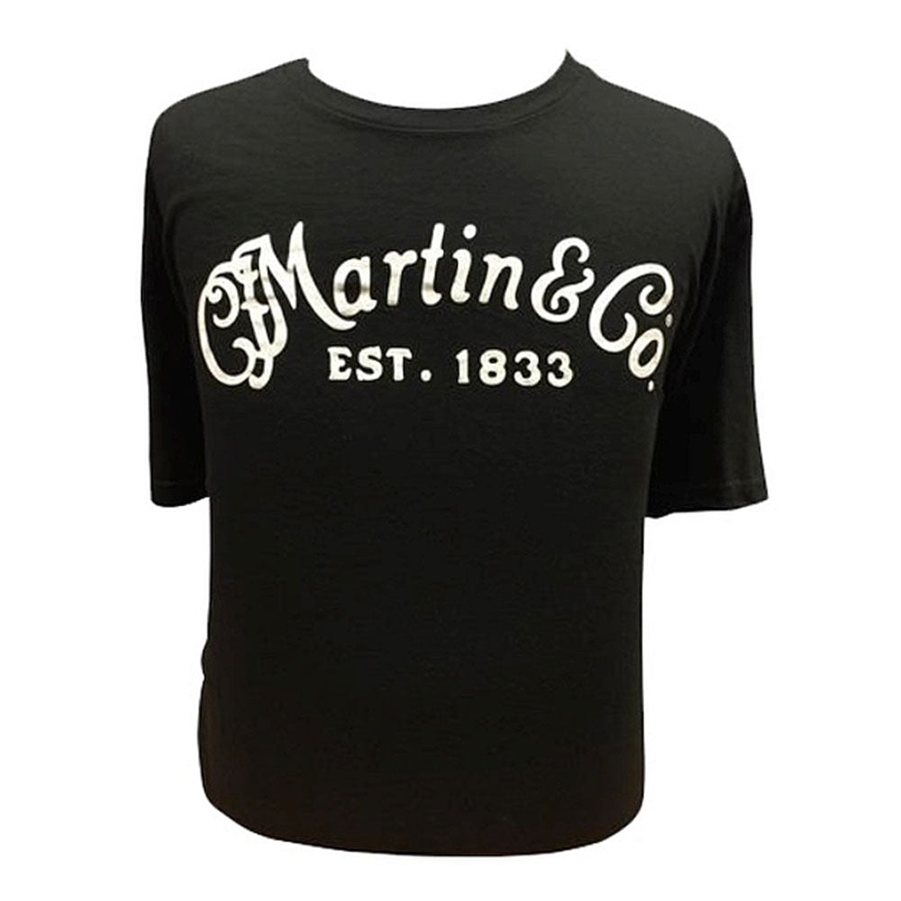 Martin Guitars Mens Logo Solid Black T-Shirt (X-Large)