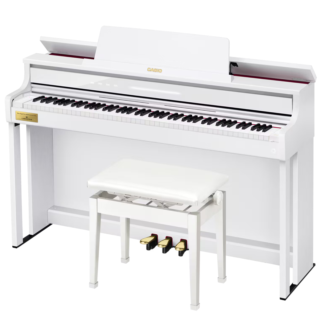 Casio AP-750WE Celviano 88-note Upright Style Cabinet Digital Piano w/ C. Bechstein w/ 29 tones bench included - White