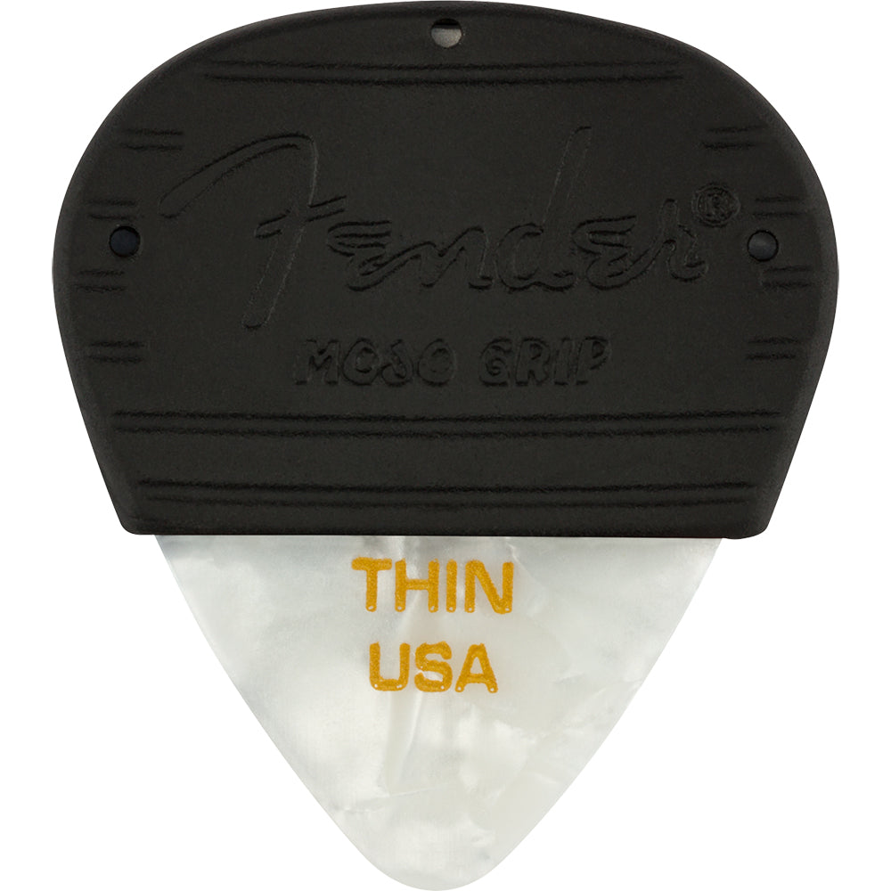 Fender Guitar Picks Mojo Grip Picks w/ Celluloid Pick (3-Pack) Thin - White Moto