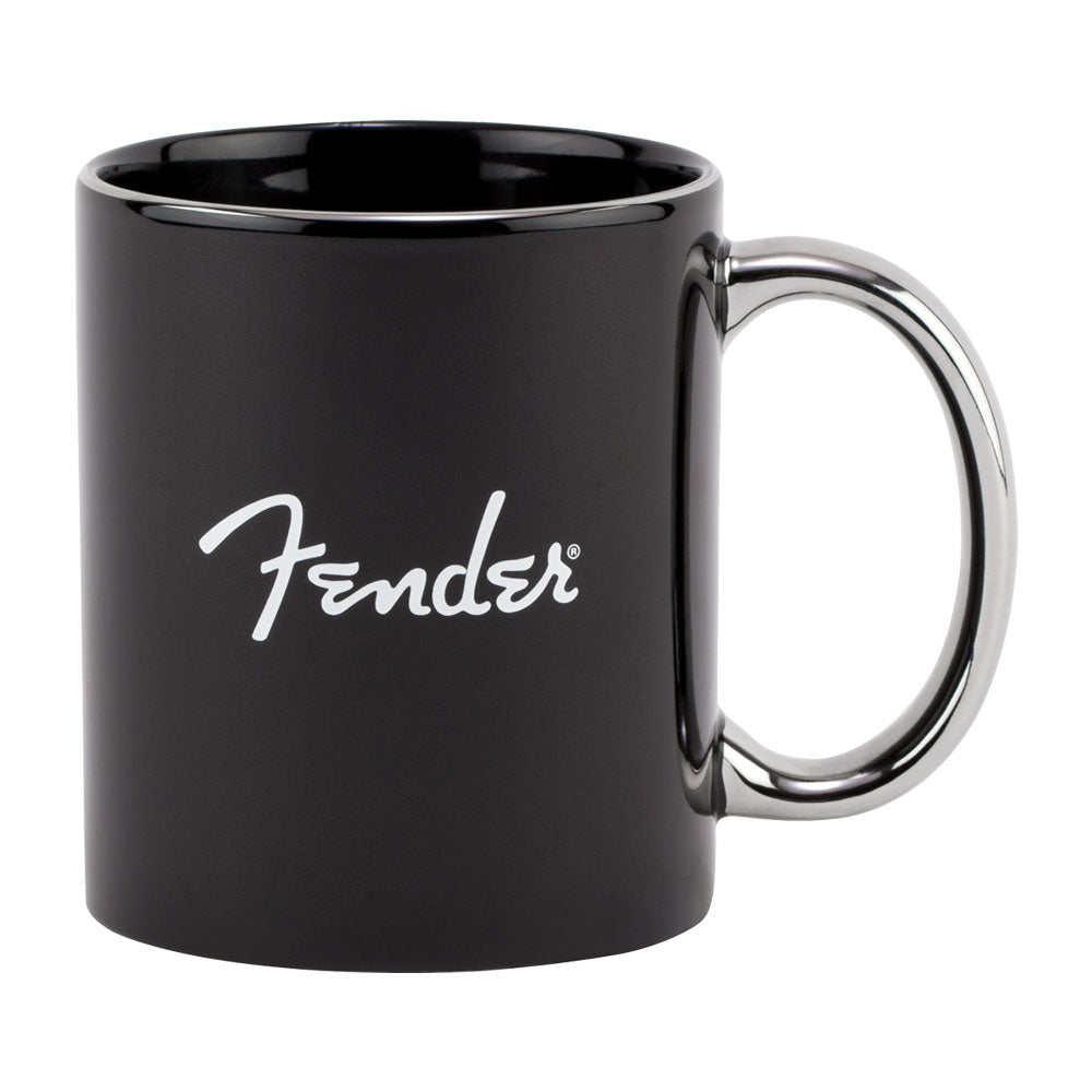 Fender Coffee Mug - Black with Metallic Logo and Handle