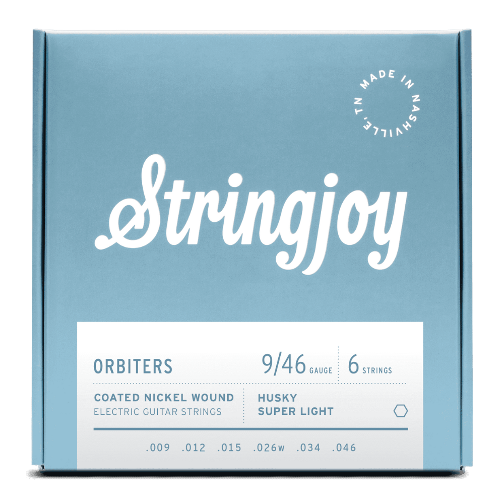 Stringjoy Orbiters | Husky Super Light Gauge (9-46) Coated Nickel Wound Electric Guitar Strings