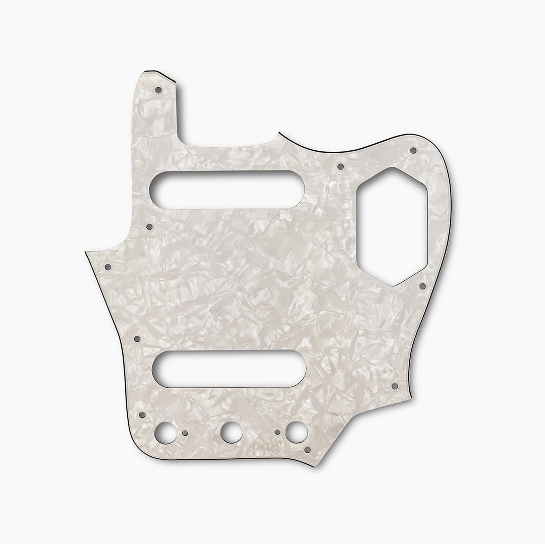 Allparts PG-0580 10-hole Pickguard for Jaguar® White Pearloid (WP/W/B)