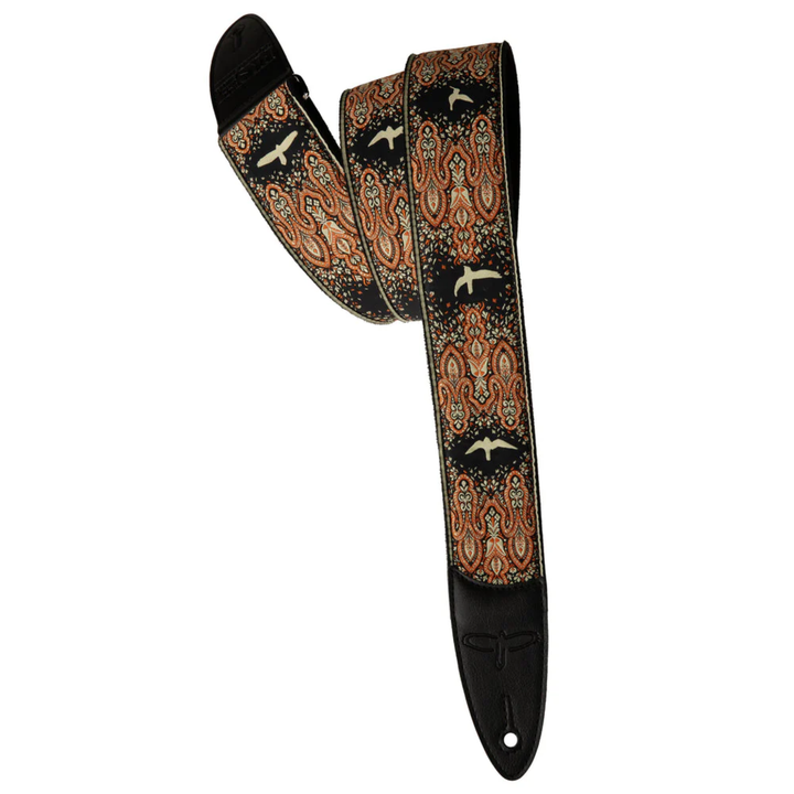 PRS 2" Guitar Strap Custom Jacquard Birds Fleur - Peach