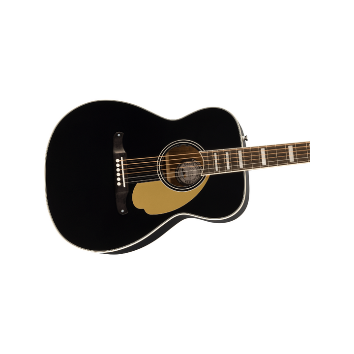 Fender California Series Malibu Vintage Ovangkol Fingerboard Gold Pickguard - Black