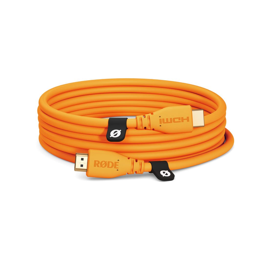 Rode HDMICABLE3M-O 3M - 2.0 HDMI Cable, (dia 6mm) - Orange