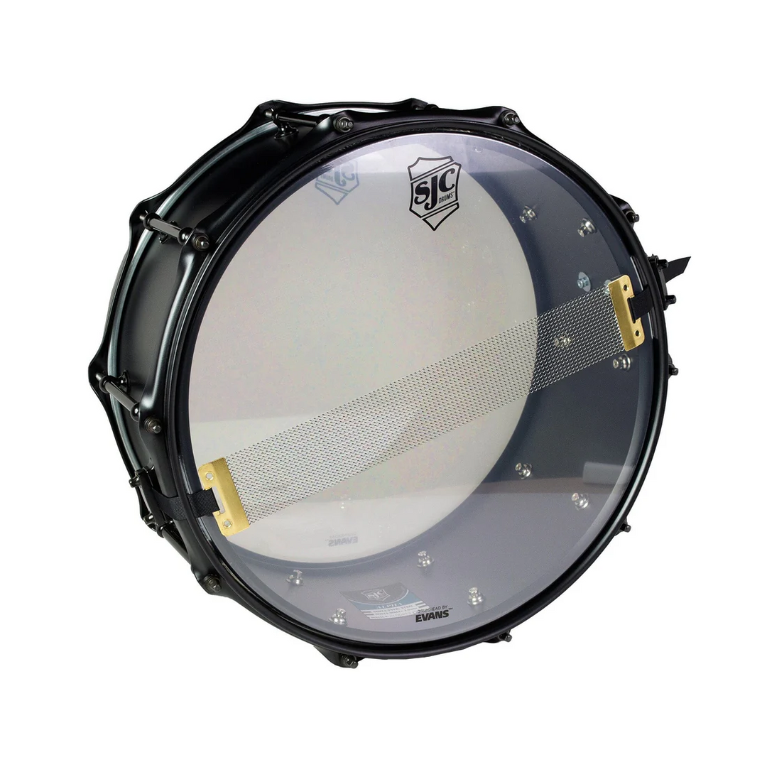 SJC Drums Alpha Steel Black Metal Snare Drum 6.5x14