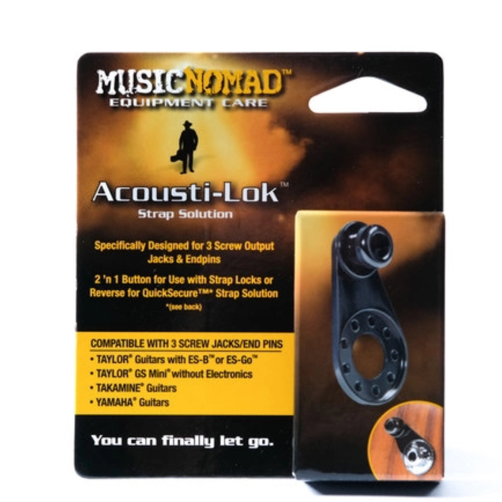 MusicNomad ACOUSTI-LOK-3-SCREW Strap Lock Adapter for 3-Screw Jacks & End Pins