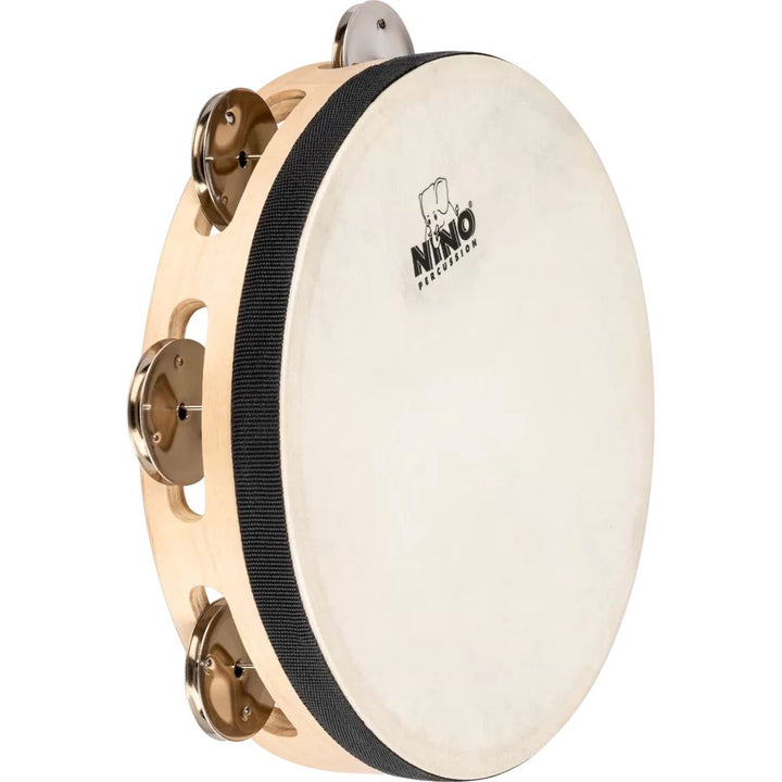 Nino Percussion Single Row Headed Wood Tambourine - 8''
