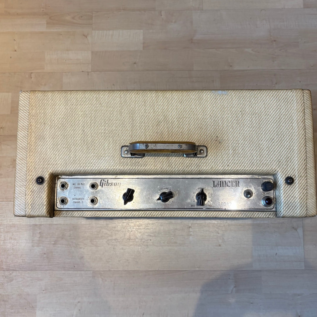 VINTAGE 1960 Gibson Lancer GA-6, 14- ish  Watt Tube Amp (Blonde Tweed) - USED