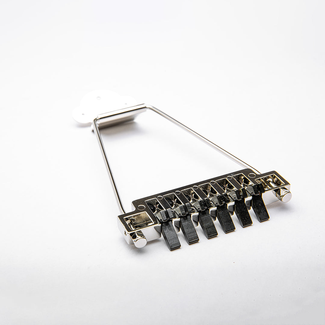 Allparts TP-3340-001 Leo Quan Badass FTT™ Fine Tuner Trapeze Tailpiece, Nickel