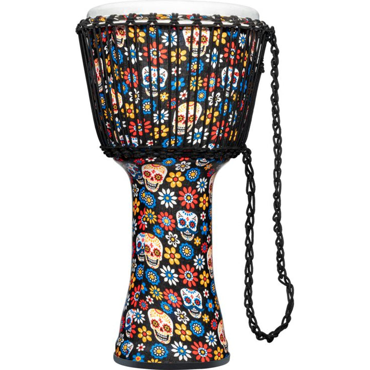Meinl Percussion 12" Rope Tuned Travel Series Djembe Synthetic Head (Patented) Day of the Dead