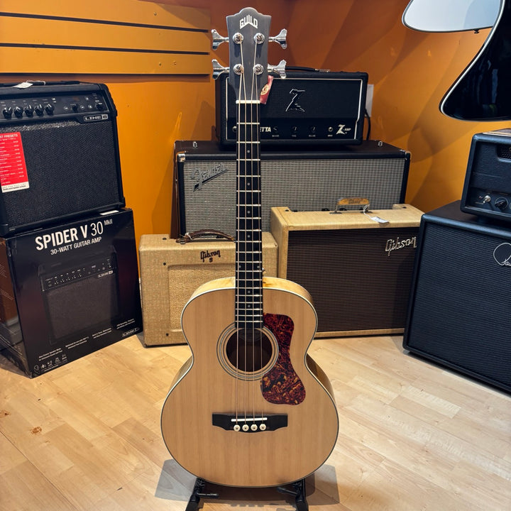 Guild - Jumbo Junior Acoustic Electric MINI Bass w/ Guild DLX Bass Bag (Natural 2022) - USED
