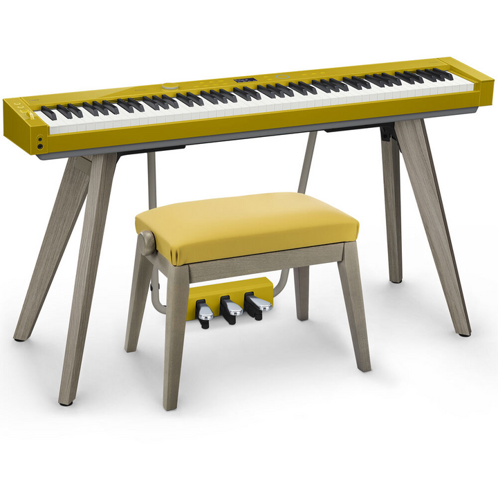 Casio Privia PX-S7000HM-BG 88-Key Digital Piano w/ Stand & Pedals - Harmonious Mustard + Bundle w/ BG50 Piano Bench
