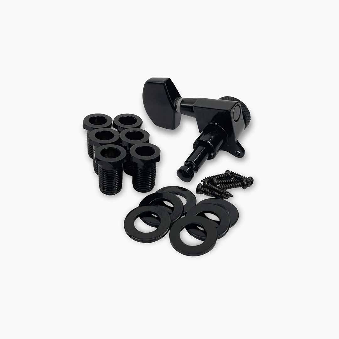 Allparts TK-7117-003 True Lok Mid Size Locking Tuners, 3x3, Black