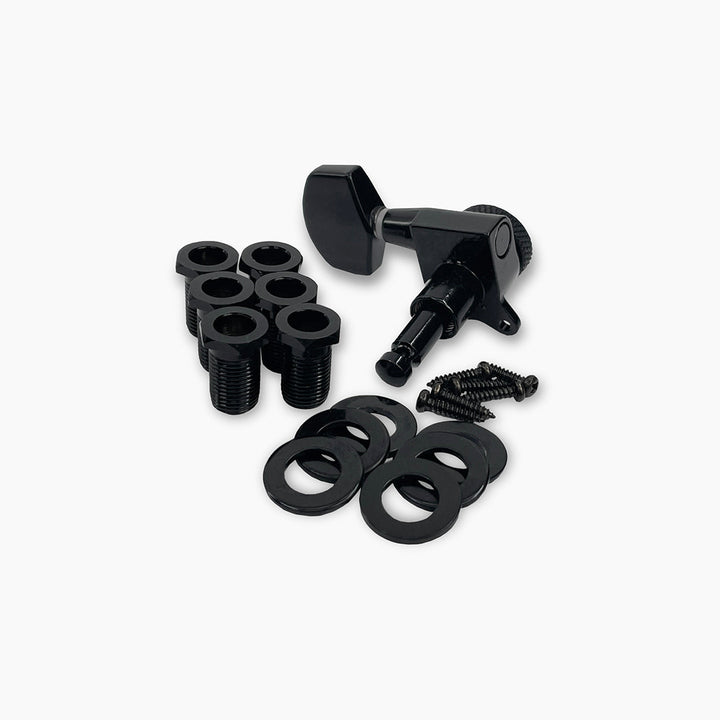 Allparts TK-7117-003 True Lok Mid Size Locking Tuners, 3x3, Black