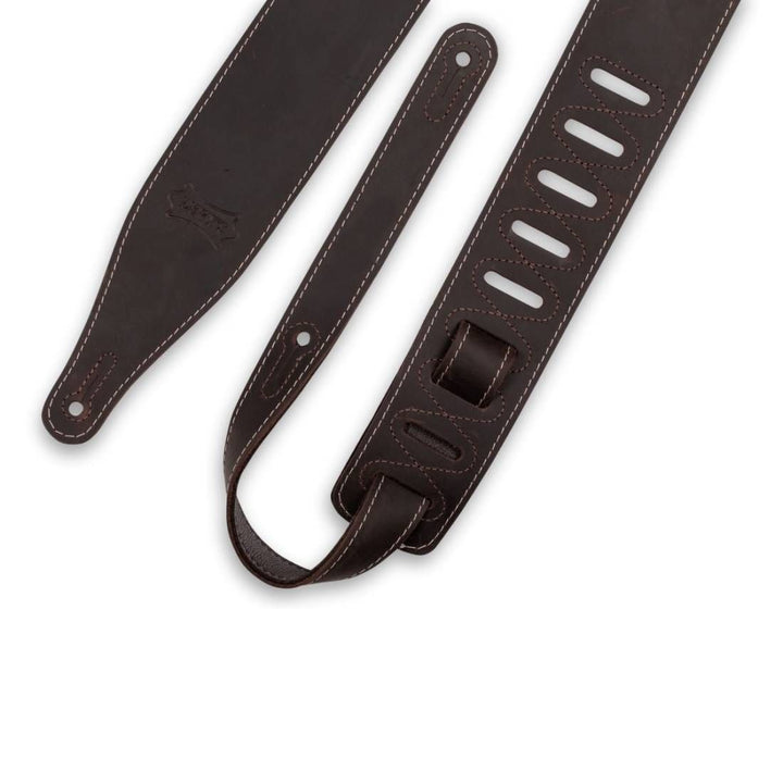Levy's 2.5'' Pull-up Butter Leather Guitar Strap - Dark Brown