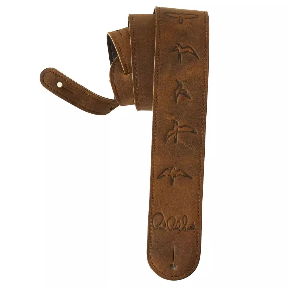 PRS 2.5" PRS Leather Birds Strap - Distressed Brown