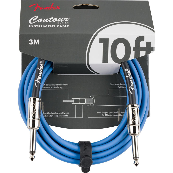 Fender  Contour 10' Cable - Lake Placid Blue
