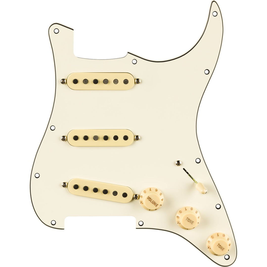Fender Pre-Wired Strat® Pickguard, Pure Vintage '59 w/RWRP Midde, Parchment 11 Hole PG