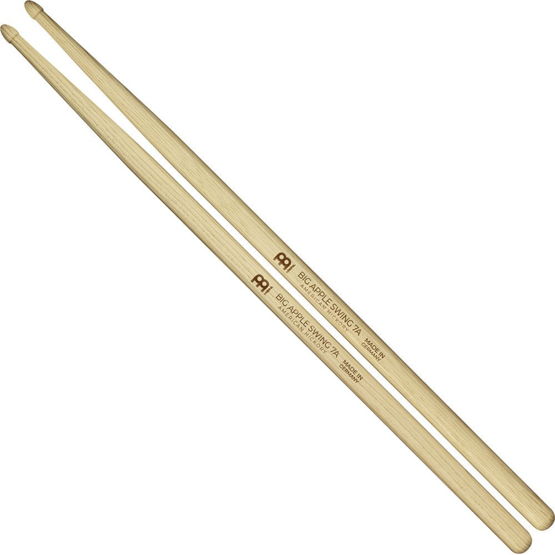 Meinl SB122 Big Apple Swing 7A Drumstick, Hickory, Light, Small acorn tip, Pair