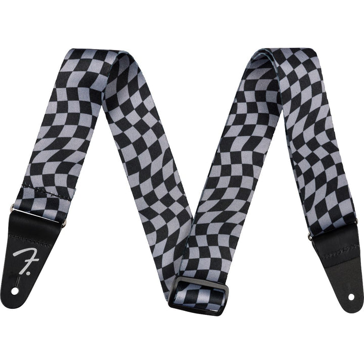 Fender  Wavy Checkerboard Polyester Strap - Gray