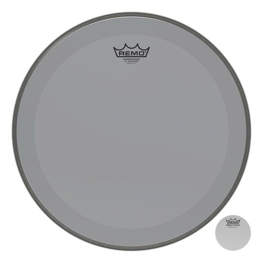 Remo P3-1316-CT-SM Bass, POWERSTROKE 3, COLORTONE, 16" Diameter, No Striping, Smoke