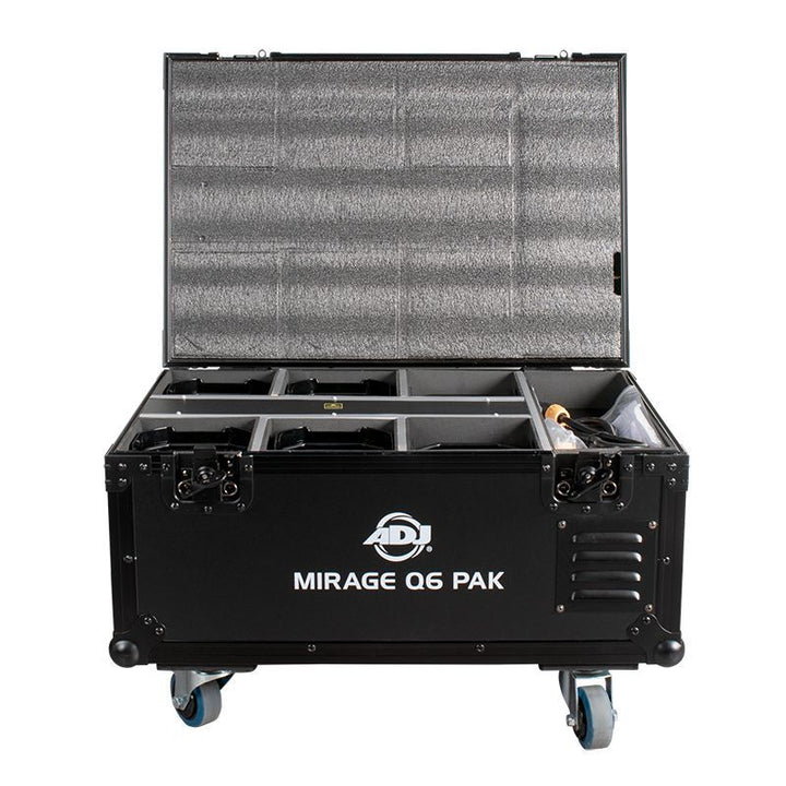ADJ MIRAGE-Q6-PAK-BLACK 6 MIRAGE-Q6-IP Fixtures w/ Flight Case - Black