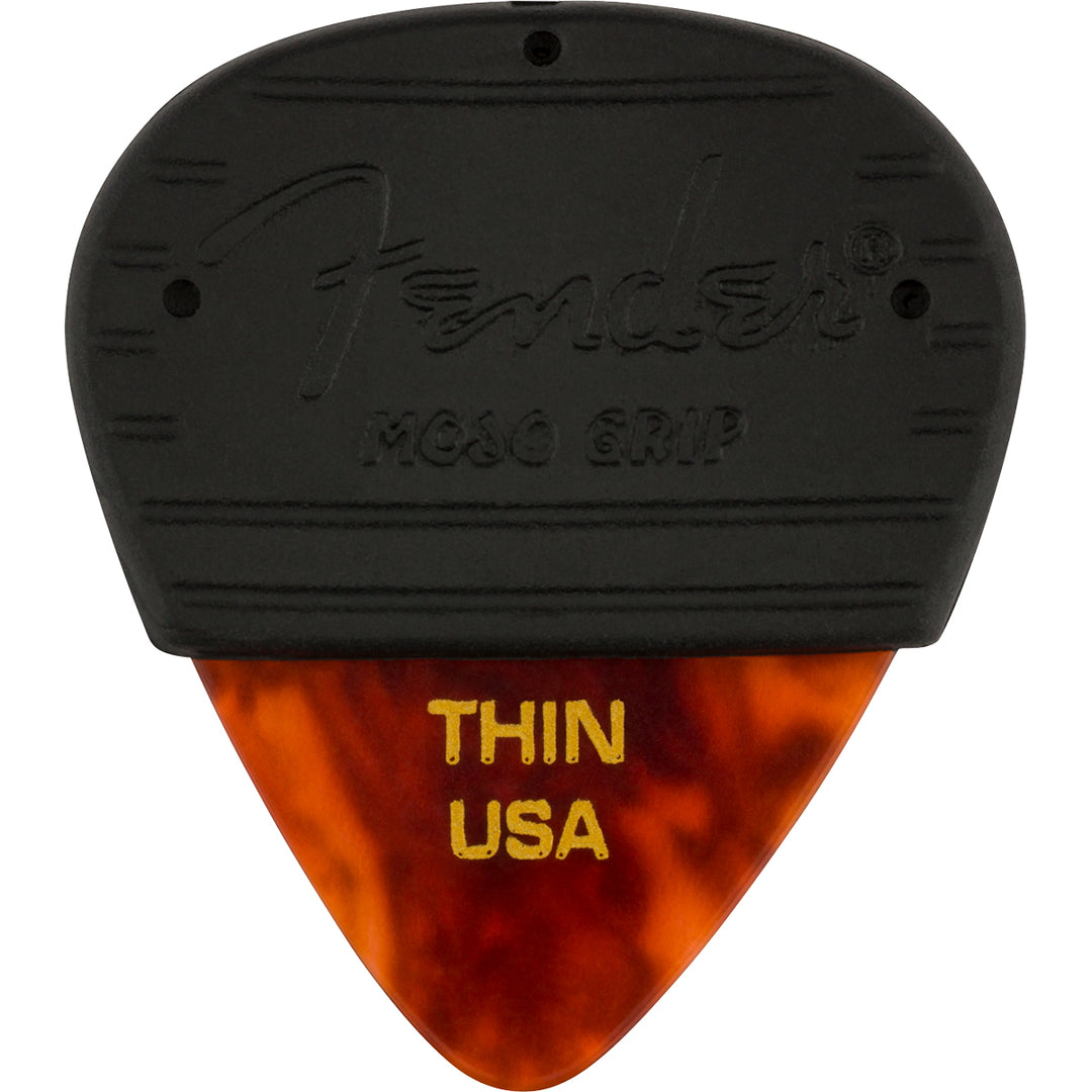 Fender Guitar Picks Mojo Grip Picks w/ Celluloid Pick (3-Pack) Thin - Tortoiseshell