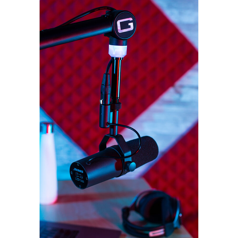 Gator Professional Broadcast Boom Mic Stand with LED Light