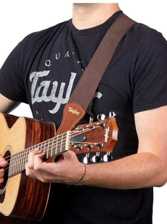Taylor GS MinI Strap,Chocolate Brown Cotton,2"