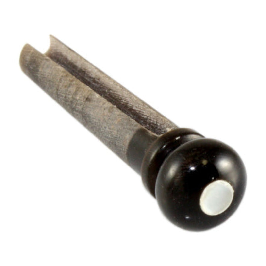 Allparts BP-0856 Water Buffalo Horn Slotted Bridge Pins Mother of Pearl dot