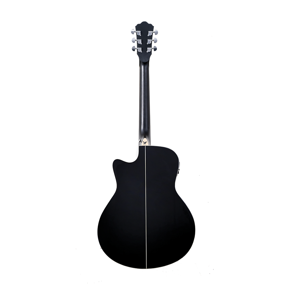 Washburn DFBACEB Deep Forest Grand Auditorium Cutawayt, Poplar Burl Top, Okoume Back & Sides, Black Fade Gloss
