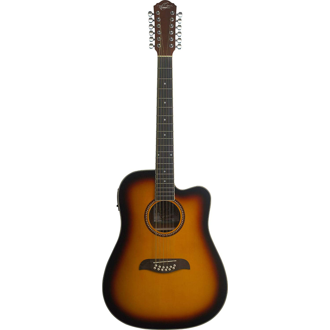 Oscar Schmidt OD312CETS-A Acoustic Guitar 12-String Dreadnought Tobacco Sunburst