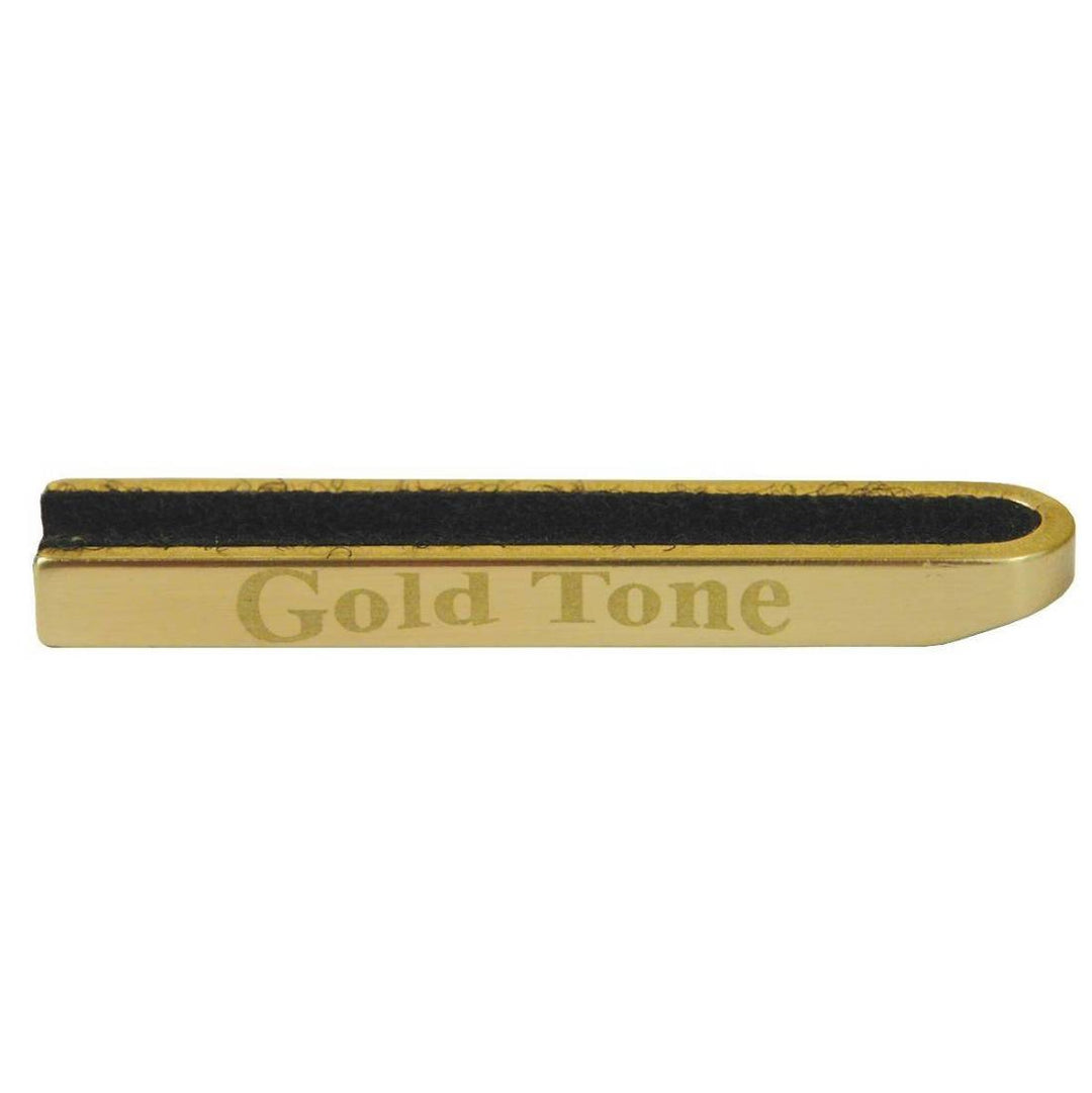 Designed by the Gold Tone folks, the "Ultimate Mute" surpasses all other muffling devices. This mute has all the best features but most of all it provides a quiet, sustaining tone which is pleasing for all styles of banjo. It is also the easiest to install and uninstall and fastens securely on the bridge. Practice your pickin' in peace!Features&bull; Provides a quiet, sustaining tone&bull; Easy to install and uninstall&bull; Fastens securely on the bridge