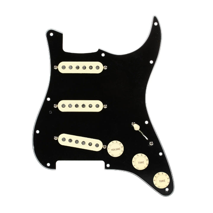 Fender Pre-Wired Strat Pickguard, Custom Shop Fat 50's SSS - Black