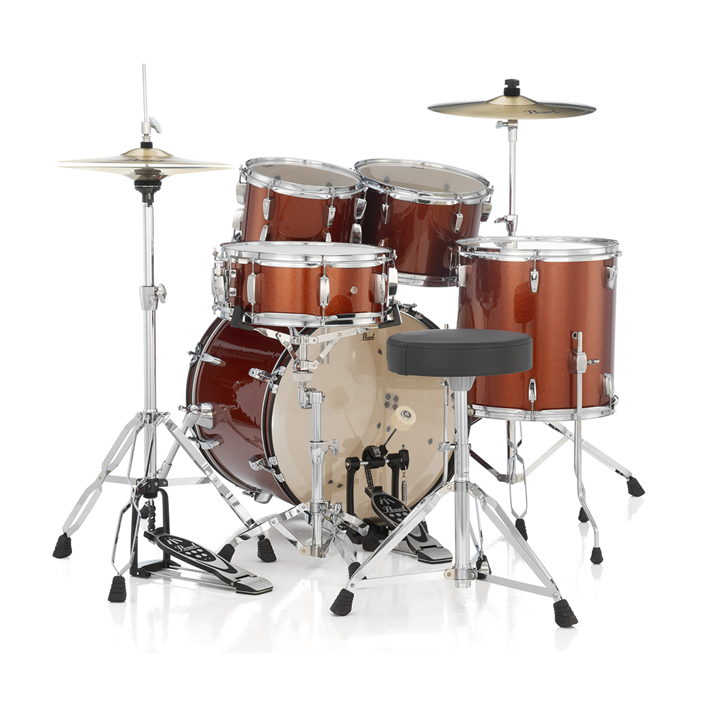 Pearl RS525SCC RoadShow Series 5-Piece Kit W/ Hardware & Cymbals #749 Burnt Orange Sparkle