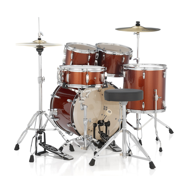 Pearl RS525SCC RoadShow Series 5-Piece Kit W/ Hardware & Cymbals #749 Burnt Orange Sparkle