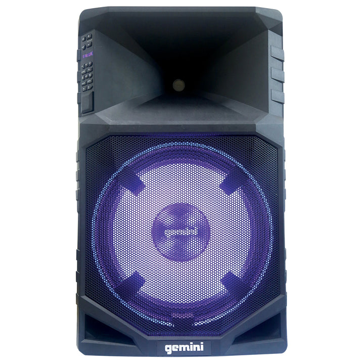 Gemini GSW-T1500PK Portable Water Resistant 15” Bluetooth Party Speaker w/ Microphone and Stand