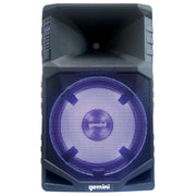 Gemini GSW-T1500PK Portable Water Resistant 15” Bluetooth Party Speaker w/ Microphone and Stand