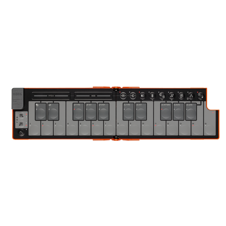Korg NANOKEYFDLO Foldable pocket size MIDI Keyboard - Lava Orange