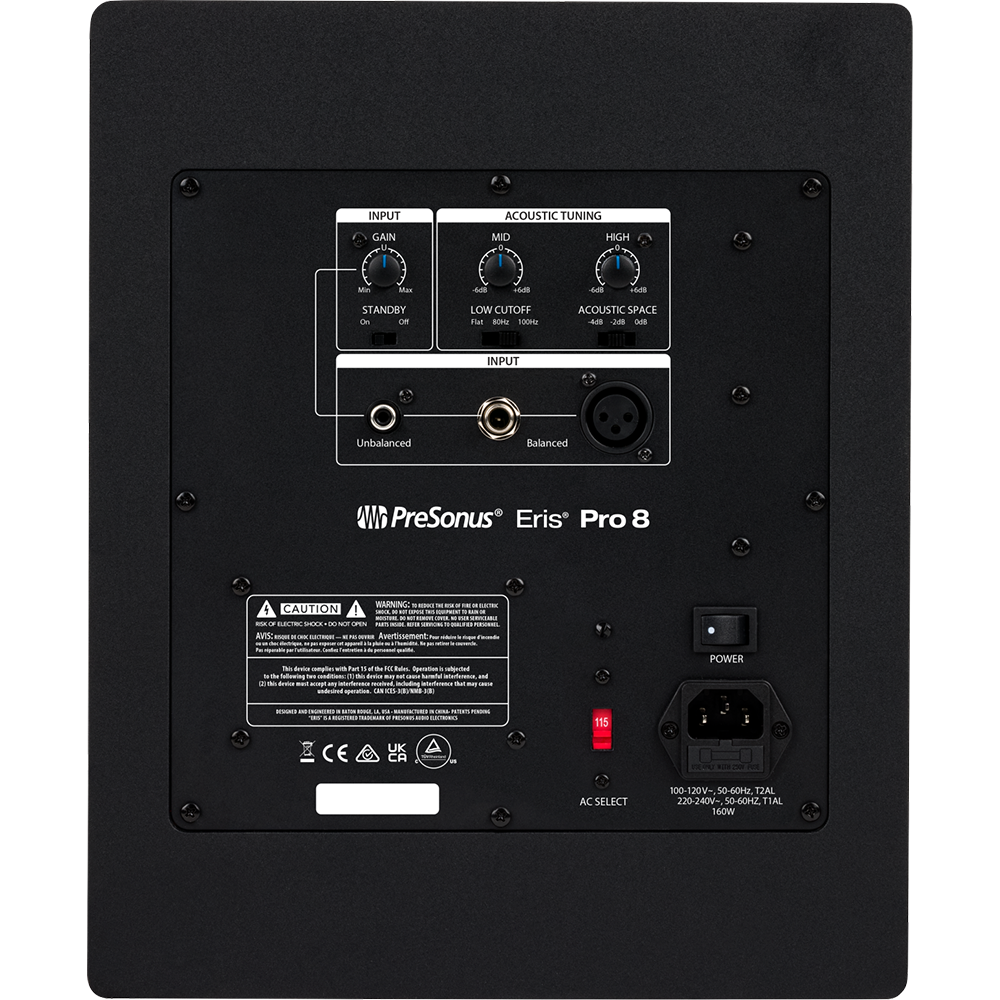 PreSonus Eris Pro 8 8-inch 2-way Biamped, Active Coaxial Studio Monitor (Single)