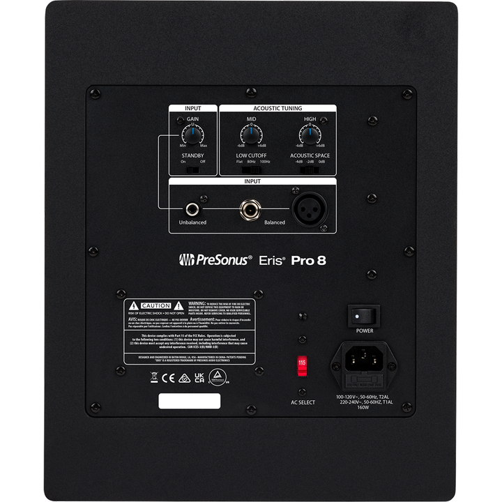 PreSonus Eris Pro 8 8-inch 2-way Biamped, Active Coaxial Studio Monitor (Single)