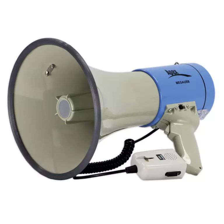 Apex MEGAUSB Round horn Megaphone w/ siren & walkie-talkie