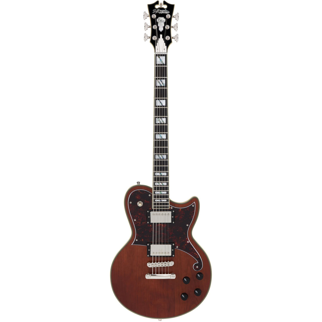 D'Angelico DADBATLMWLNS Single Cutaway Solid Body Baritone Includes Deluxe Hardshell Case - Satin Walnut