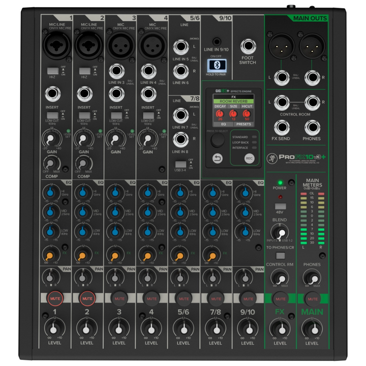 Mackie ProFX10v3+ 10-Channel Analog Mixer w/ Enhanced FX, USB Recording Modes, & Bluetooth